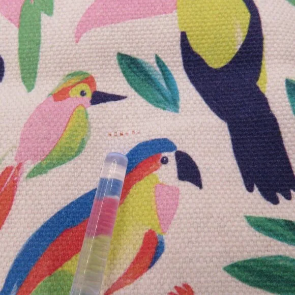 NEW Tommy Bahama Colorful Birds Tropical Toucan Reusable Large Tote Bag Cotton - Picture 9 of 9